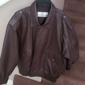 Stuart Mcguire L leather Flight Bomber Jacket
